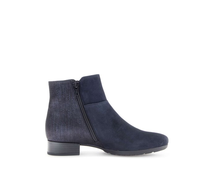 Gabor Elegante Stiefelette Blau - Materialmix Leder