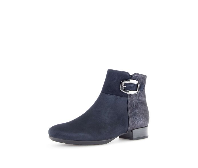 Gabor Elegante Stiefelette Blau - Materialmix Leder