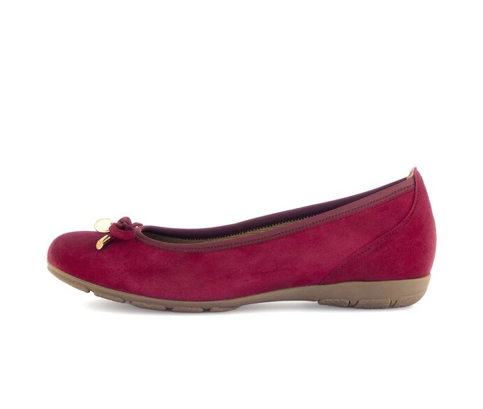 Gabor Sportliche Ballerina Rot - Rauleder