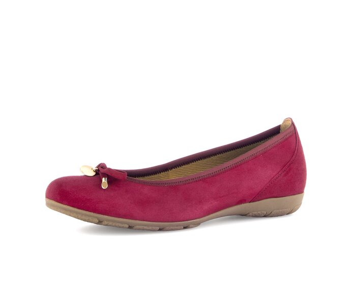 Gabor Sportliche Ballerina Rot - Rauleder