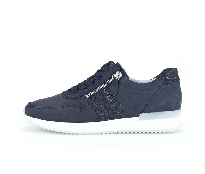 Gabor Sneaker Low Blau - Materialmix Leder