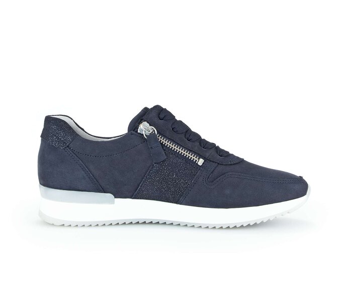 Gabor Sneaker Low Blau - Materialmix Leder
