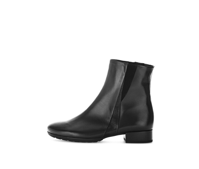 Gabor Sportliche Stiefelette Schwarz - Materialmix Leder
