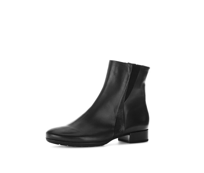Gabor Sportliche Stiefelette Schwarz - Materialmix Leder