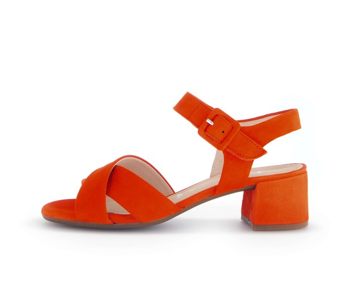 Gabor Riemchensandale Orange - Rauleder