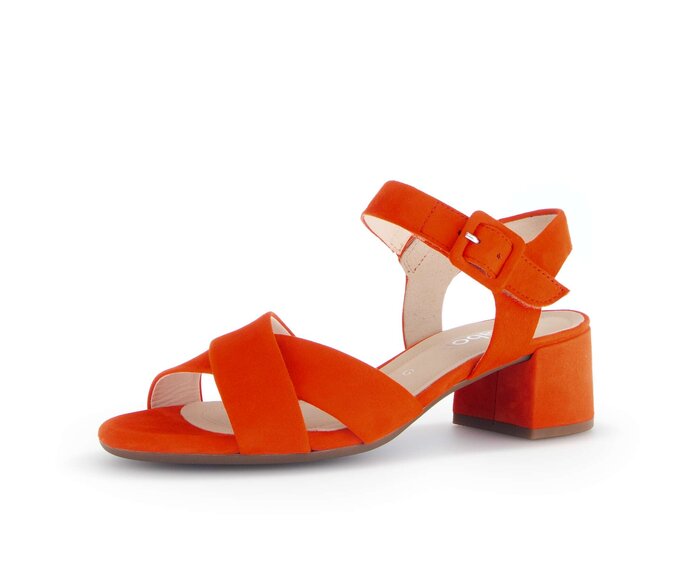 Gabor Riemchensandale Orange - Rauleder