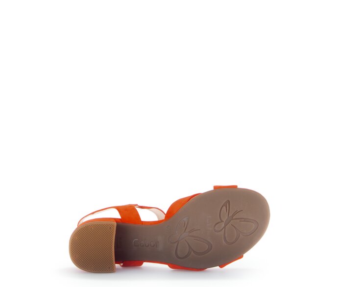 Gabor Riemchensandale Orange - Rauleder