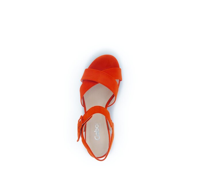 Gabor Riemchensandale Orange - Rauleder