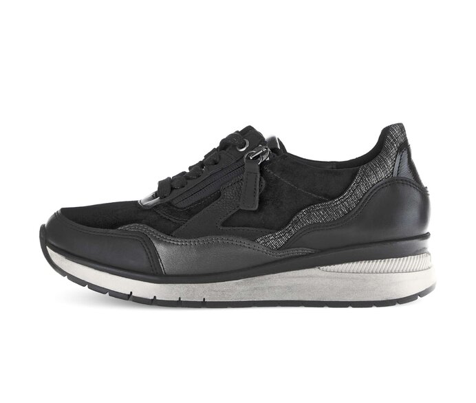 Gabor Sneaker Low Schwarz - Materialmix Leder/Lederimitat