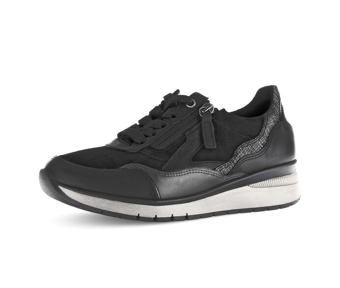 Gabor Sneaker Low Schwarz - Materialmix Leder/Lederimitat