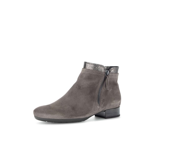 Gabor Sportliche Stiefelette Grau - Materialmix Leder
