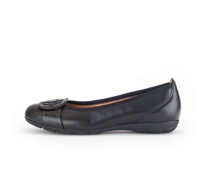 Gabor Sportliche Ballerina Schwarz - Glattleder