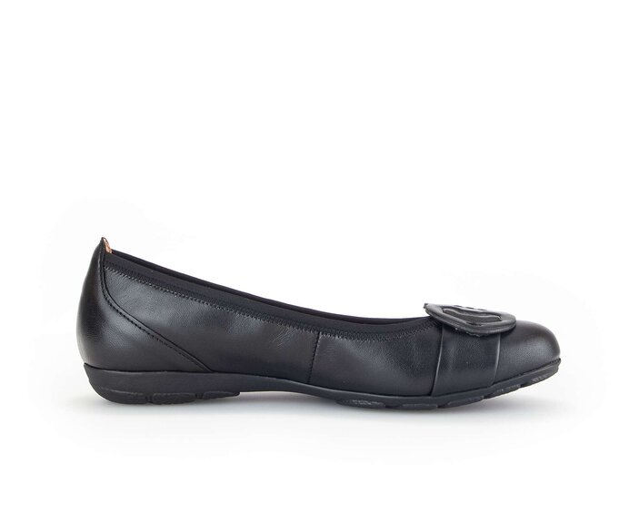 Gabor Sportliche Ballerina Schwarz - Glattleder