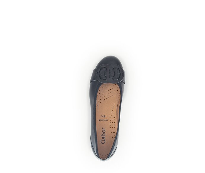 Gabor Sportliche Ballerina Schwarz - Glattleder