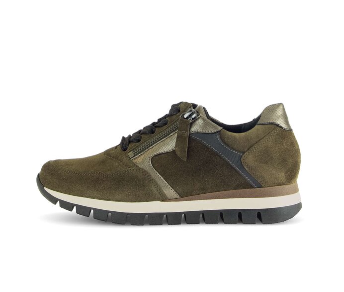 Gabor Sneaker Low Grün - Materialmix Leder