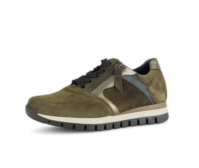 Gabor Sneaker Low Grün - Materialmix Leder
