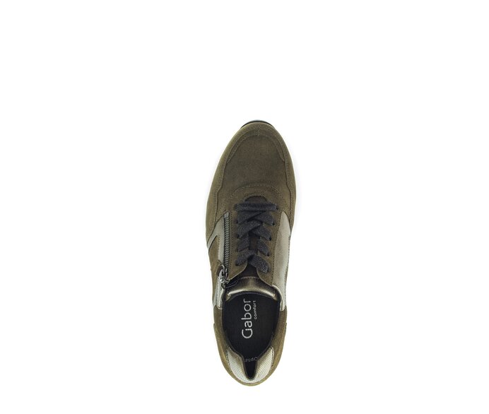 Gabor Sneaker Low Grün - Materialmix Leder