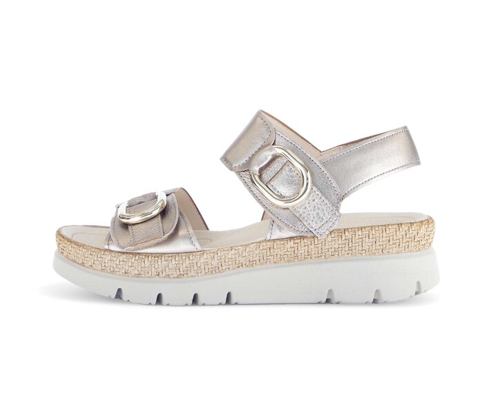 Gabor Plateau Sandale Gold - Effektleder