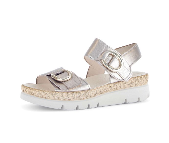 Gabor Plateau Sandale Gold - Effektleder