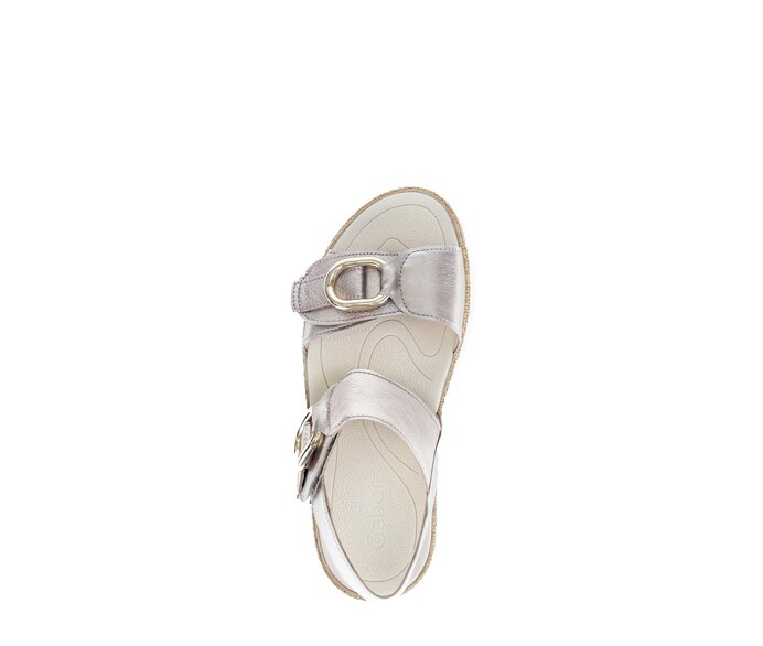 Gabor Plateau Sandale Gold - Effektleder