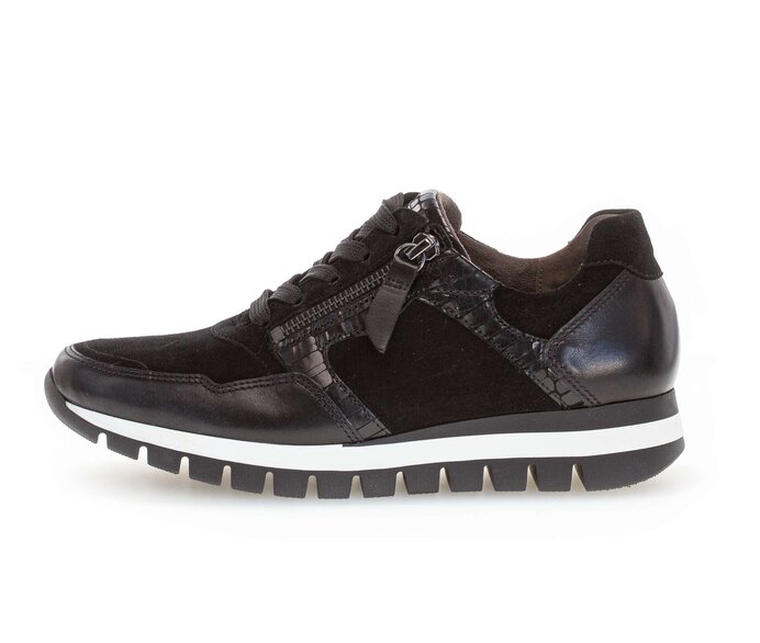 Gabor Sneaker Low Schwarz - Materialmix Leder