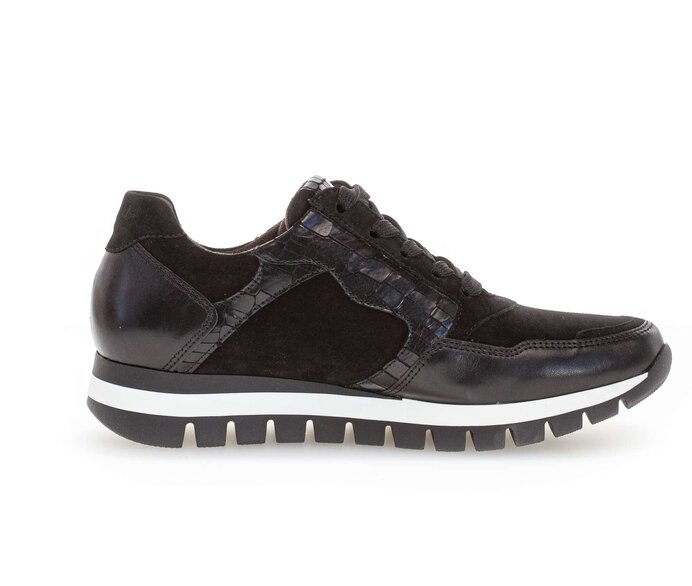 Gabor Sneaker Low Schwarz - Materialmix Leder