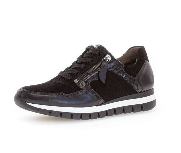 Gabor Sneaker Low Schwarz - Materialmix Leder