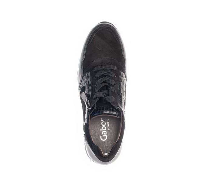 Gabor Sneaker Low Schwarz - Materialmix Leder