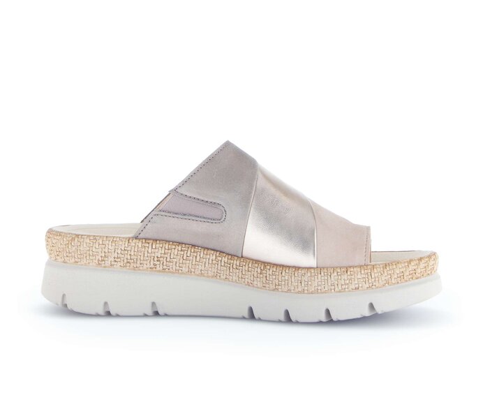 Gabor Zehentrenner Beige - Materialmix Leder