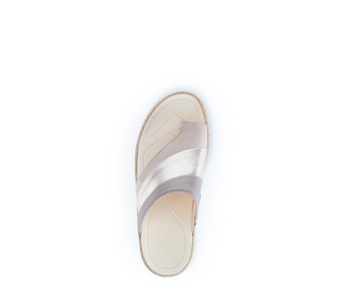 Gabor Zehentrenner Beige - Materialmix Leder