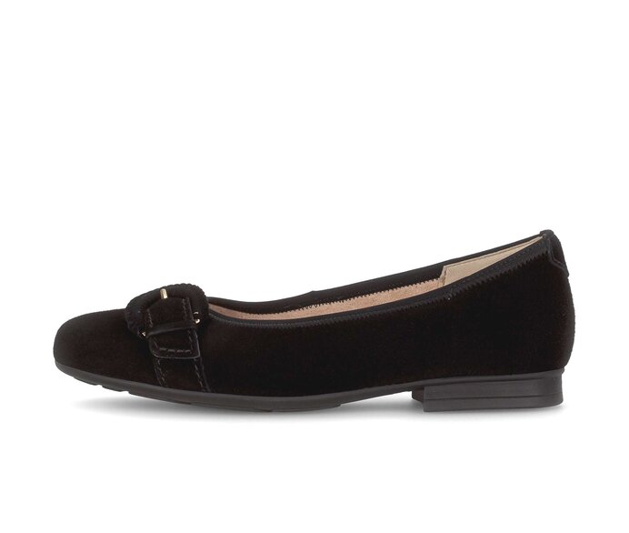 Gabor Eleganter Ballerina Schwarz - Rauleder