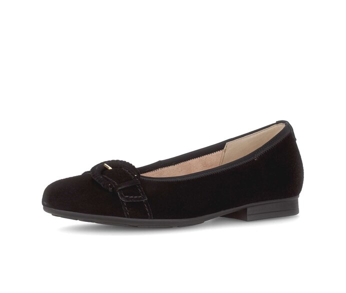 Gabor Eleganter Ballerina Schwarz - Rauleder