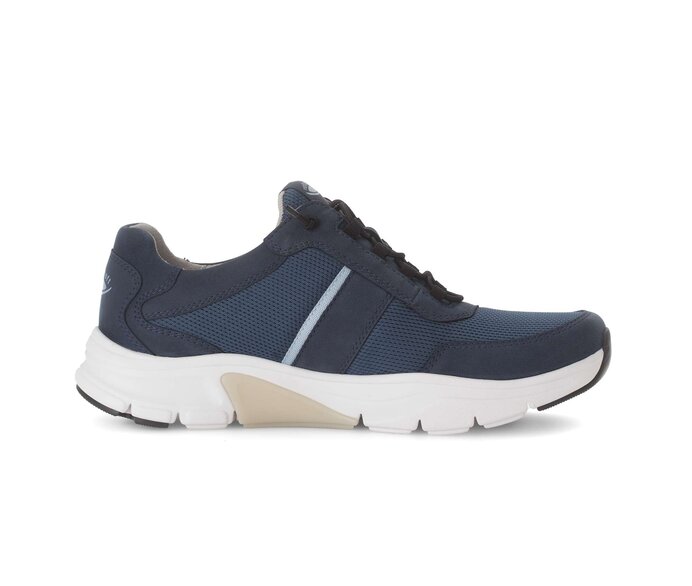 Gabor Rollingsoft Sneaker Low Blau - Materialmix Leder/Textil
