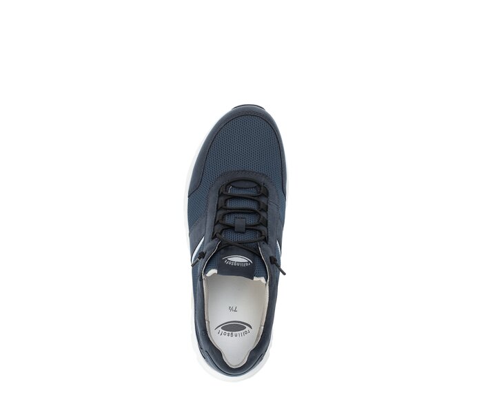 Gabor Rollingsoft Sneaker Low Blau - Materialmix Leder/Textil