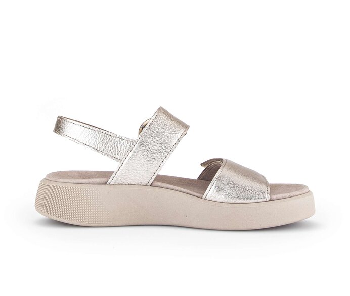 Gabor Plateau Sandale Gold - Effektleder
