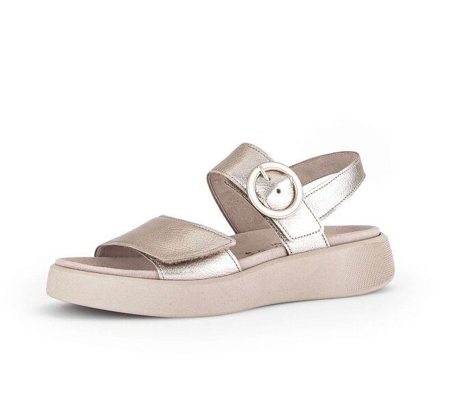 Gabor Plateau Sandale Gold - Effektleder