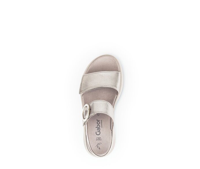 Gabor Plateau Sandale Gold - Effektleder