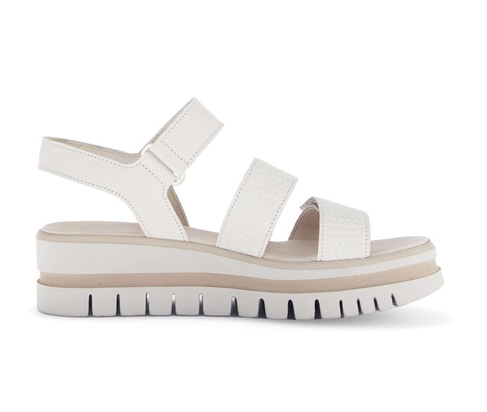 Gabor Plateau Sandale Beige - Glattleder