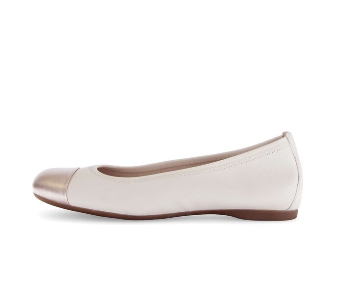 Gabor Eleganter Ballerina Creme - Materialmix Leder