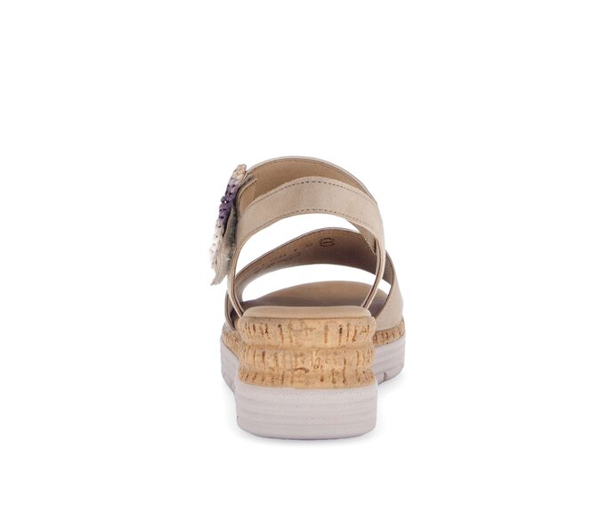Gabor Riemchensandale Beige - Rauleder