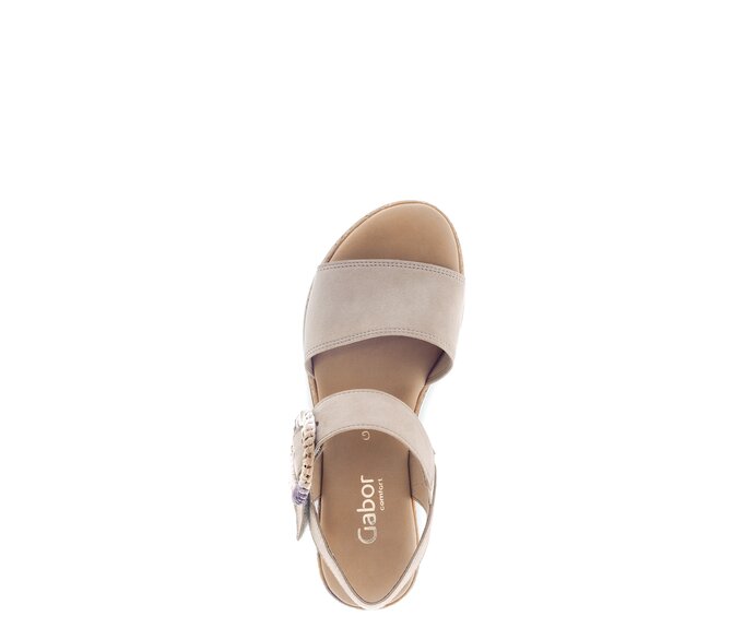Gabor Riemchensandale Beige - Rauleder