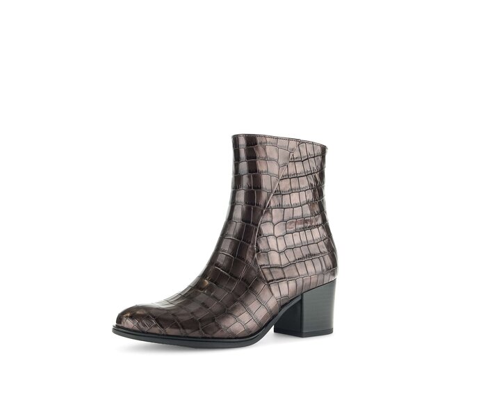 Gabor Elegante Stiefelette Bronze - Leder Reptiloptik