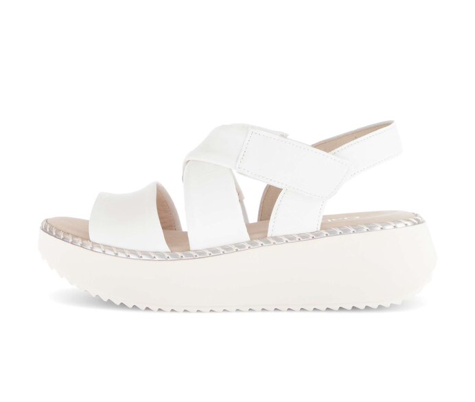 Gabor Plateau Sandale Creme - Glattleder