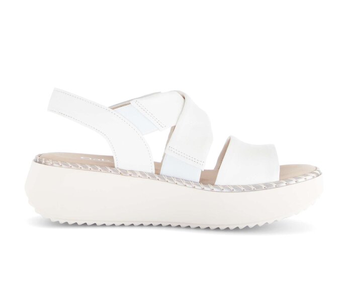 Gabor Plateau Sandale Creme - Glattleder
