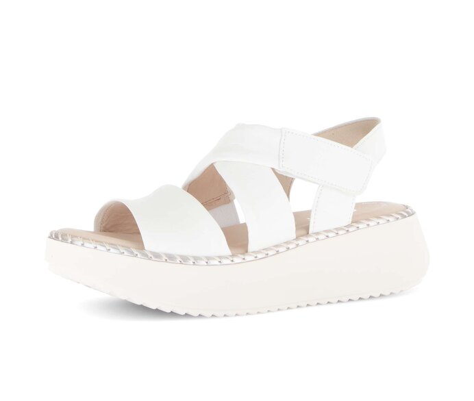 Gabor Plateau Sandale Creme - Glattleder