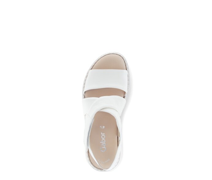 Gabor Plateau Sandale Creme - Glattleder