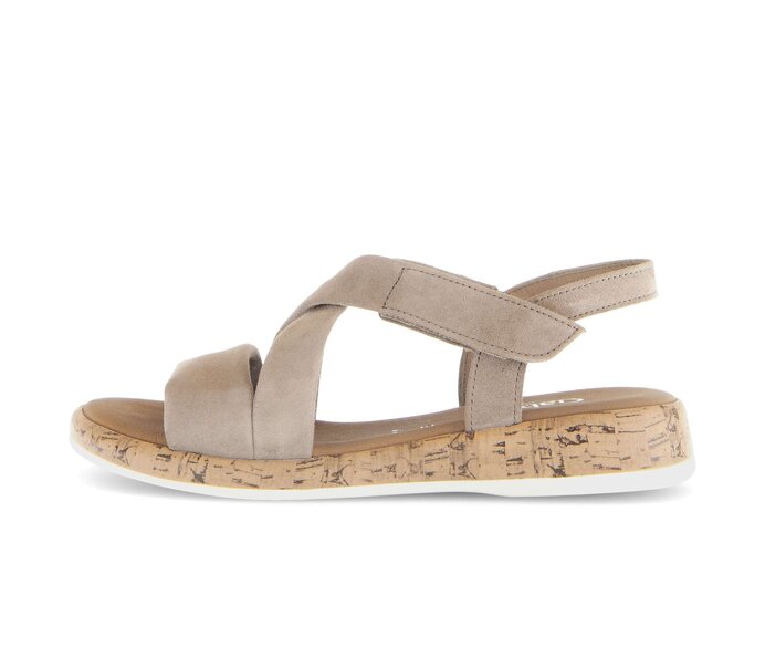 Gabor Riemchensandale Beige - Rauleder