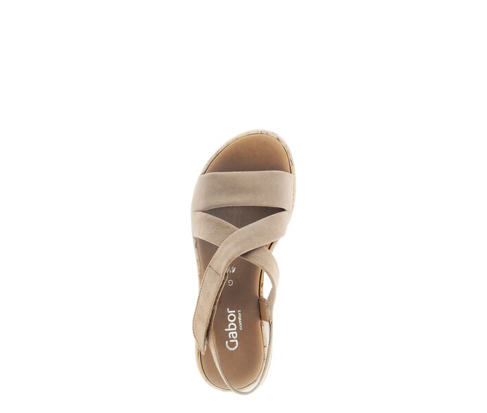 Gabor Riemchensandale Beige - Rauleder