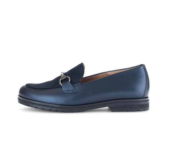 Gabor Slipper Blau - Materialmix Leder