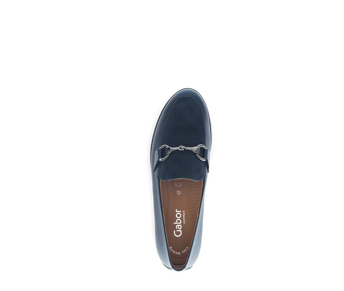 Gabor Slipper Blau - Materialmix Leder
